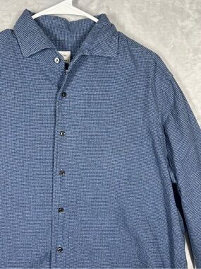 Stenströms Fitted Body Shirt XL Blue Cotton Twofold Long Sleeve Swedish Shirt